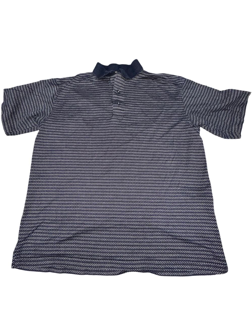 Gary Player Mens Polo Shirt Size L Blue Purple 100% Cotton Moisture Wicking